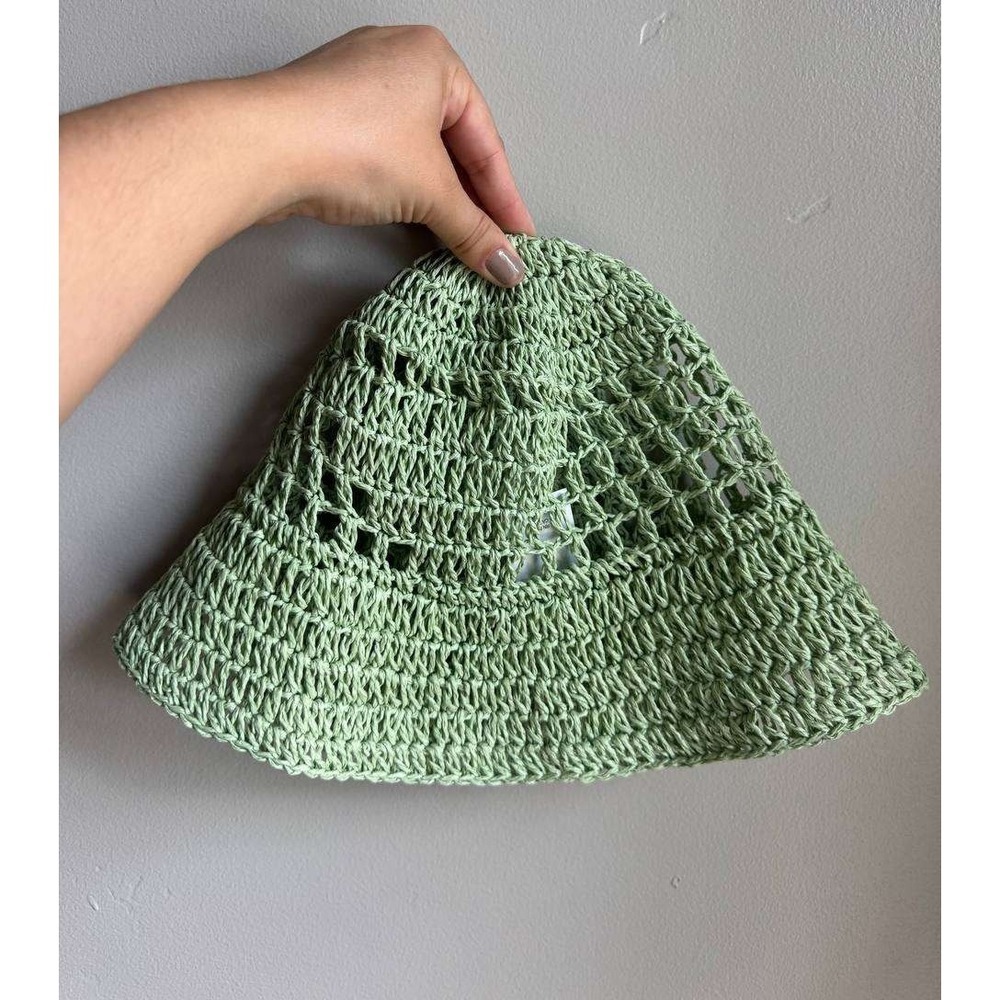 Lucky Brand Paper Crochet Bucket Hat Euro Summer Boho Beach Resortwear  Beach